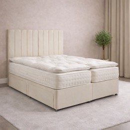 Hertford 6'6 Length Zip and Link Coil Sprung Pillow Top Divan Bed Set