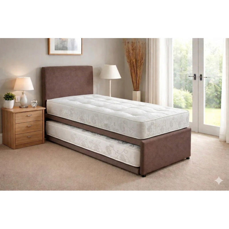 Hampton Orthopaedic Firm Sprung Divan Guest Bed with 2 x Mattresses