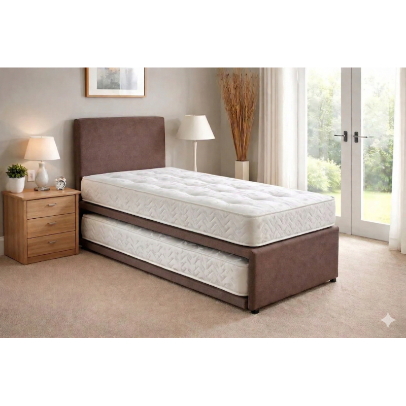 Ashbourne Coil Sprung Divan Guest Bed Set with 2 x Mattresses