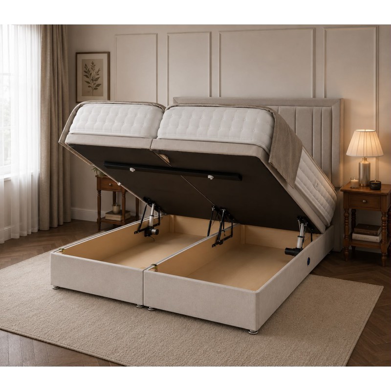 Premium Electric Ottoman Divan Bed Base – Motorised End Lift Storage