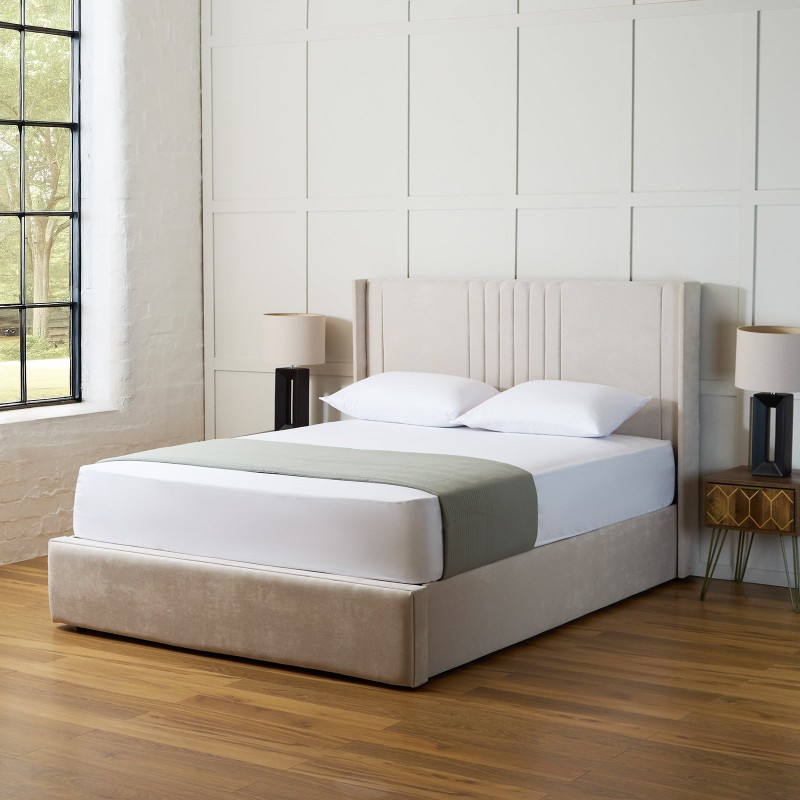 Monaco Winged Upholstered Bed Frame