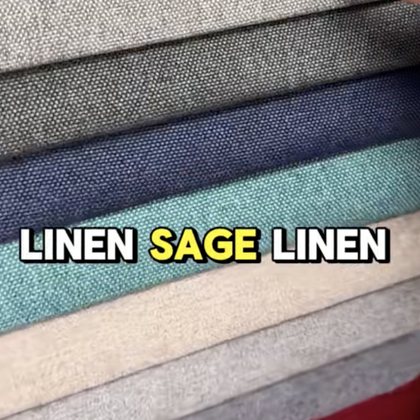 Linen and sage linen fabric samples