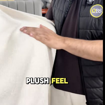 Feeling the plush finish of a fabric
